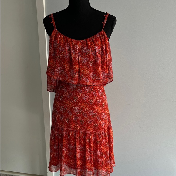 Rebecca Minkoff Red Floral Dress Sz 2 - Picture 2 of 5